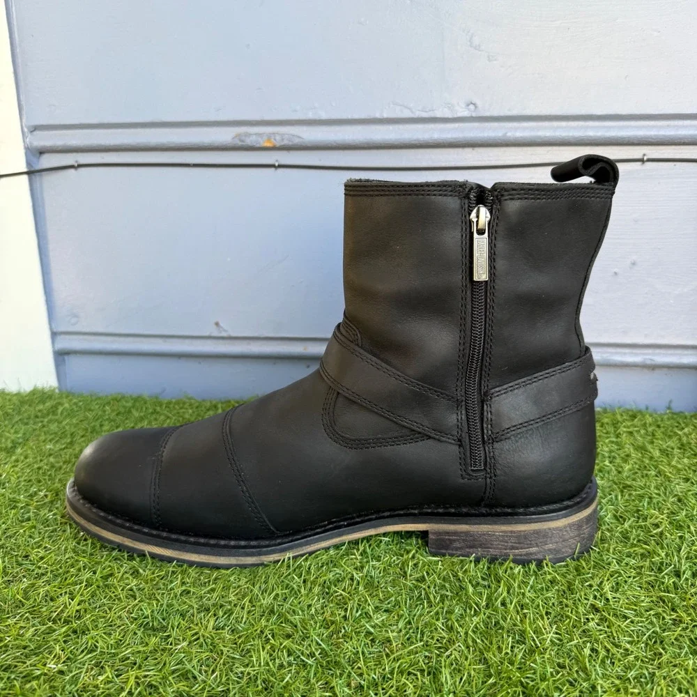 Harley Davidson Mens Conklin Waterproof Black Motorcycle Boots Size 12M Biker